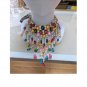 Rsslyn Christmas Choker Necklace Hanging Crystal Beads Multicolor Bib for Women