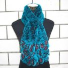 Rsslyn Thanksgiving Scarves High-Quality Gift Winter Peacock Scarf Neck Warmer Real Rabbit Fur