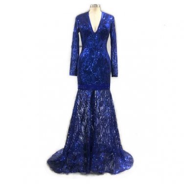 navy blue dress revolve Royal Blue Strapless Satin Prom Dresses 2025 with Slit – FD5215 – Viniodress main image 1