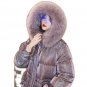 Rsslyn Shimmering Lavander Christmas Hooded Parka Plus Size Winter Coats Fashion Big Parkas