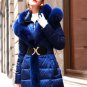 Rsslyn Christmas Parkas High-Quality Royal Blue Parkas for Women Glamorous Hooded Overcoats
