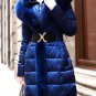 Rsslyn Christmas Parkas High-Quality Royal Blue Parkas for Women Glamorous Hooded Overcoats