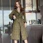 Rsslyn Slim Coats New Tweed Fashion Coats Green Overcoats for Elegant Women