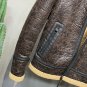Rsslyn Studded Brown Leather Jackets for Men Lamb Fur Lining Fashion Plus Sizes Clothes