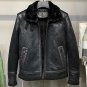 Rsslyn Studded Brown Leather Jackets for Men Lamb Fur Lining Fashion Plus Sizes Clothes