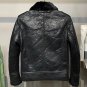 Rsslyn Thanksgiving Black Jackets for Men Black Fur Bikers Large Sizes Plus Sizes Winter Jacket