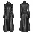 Rsslyn Medieval Leather Trench Coats for Women Gothic Style Adjustable Laces