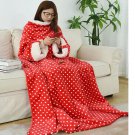 Rsslyn Merry Christmas Red Polka Dot Blanket Coral Fleece Christmas Gift Sweater Blanket