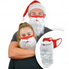 Rsslyn 2pcs/SET Christmas Masks with Fake Beard Red Facemask for Fun