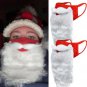 Rsslyn 2pcs/SET Christmas Masks with Fake Beard Red Facemask for Fun