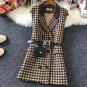 Rsslyn Newest Black Vests for Women Fashion Long Vest with Small Belt Pocket