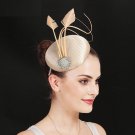 Fancy Cocktail Hat Large Golden Flower Metallic Fascinator Headwear for Ladies