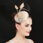 Fancy Cocktail Hat Large Golden Flower Metallic Fascinator Headwear for Ladies