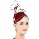 Rsslyn Burgundy Hats Derby Cocktail Hats for Women Royalty Style Hair Accessory