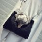 Rsslyn Luxury Real Fox Fur Gray Shoulder Bags