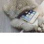 Rsslyn Luxury Real Fox Fur Gray Shoulder Bags