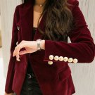 Rsslyn Burgundy Blazers for Women Size XL-2XL High-Quality Winter Blazers