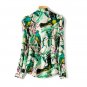 Rsslyn Fashion Tees for Women Ruffled Spring Blouses Aesthetic Runway High Top Green Blouses