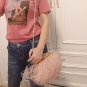 Rsslyn New Trend Red Wine Color Party Bags Red Purses Special Ostrich Feathers