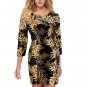 Rsslyn Sequined Christmas Dresses for Women Quarter Sleeve Silver Mini Dress