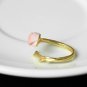 Rsslyn Original Design Pink Shell Magnolia Flower Ring Earrings Necklace Luxury Jewelry Sets