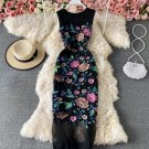 Rsslyn New Trend Dresses Black Floral Dress Embroidery Vintage Dress Women