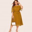 Rsslyn Plus Size Thanksgiving Dress Fall Autumn Theme Brown Dress