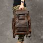 Rsslyn Fashion Brown Leather Last Longer Knapsacks Retro Durable Backpacks for Men Anti-Theft