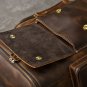 Rsslyn Fashion Brown Leather Last Longer Knapsacks Retro Durable Backpacks for Men Anti-Theft
