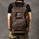 Rsslyn Double Flap Anti-Theft Double Lining Thicker Leather Backpacks for Boys Men's Knapsacks