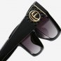 Rsslyn Oversized Black Sunglasses Birthday Party Big Letter F Retro Square Sunglasses Men Women