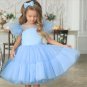 Rsslyn Brand New Mintgreen Dresses for Toddler Girls Polka Dot Dress with Puffy Sleeves
