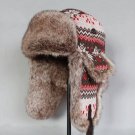 Rsslyn Snowflakes Pattern Earflaps Bomber Hats for Women Russian Faux Fur Trapper Hat