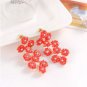 Rsslyn Feminine Pink Jewelry Sets for Women Little Flowers Floral Chokers Matching Pink Earring