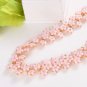 Rsslyn Peach Pink Jewelry Sets Pretty Pink Flower Choker Golden Trim