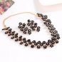 Rsslyn Peach Pink Jewelry Sets Pretty Pink Flower Choker Golden Trim