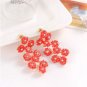 Rsslyn Peach Pink Jewelry Sets Pretty Pink Flower Choker Golden Trim