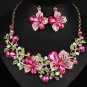 Rsslyn Fantastic Jewelry Set for Christmas Party Red Earrings Matching Semi- Poinsettia Flower