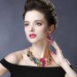 Rsslyn Fantastic Jewelry Set for Christmas Party Red Earrings Matching Semi- Poinsettia Flower
