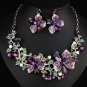 Rsslyn Christmas Jewelry Set Semi- Poinsettia Jewelries Red Floral Choker for Women