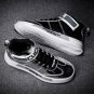 Rsslyn New Silver Shoes for Boys Skateboard Shoes Strap High Top Shoes