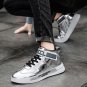 Rsslyn New Silver Shoes for Boys Skateboard Shoes Strap High Top Shoes