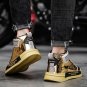 Rsslyn New Silver Shoes for Boys Skateboard Shoes Strap High Top Shoes