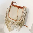 Rsslyn Beige Bags with Tassels Suede Casual Bags for Women Fashion Hobo Bags with Fringe LMF24-155