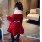 Rsslyn Elegant Baby Girls Christmas Outfit Pearl Belt Quilted Red Coats for Toddler Girls