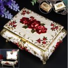 Rsslyn Vintage Large Jewelry Boxes for Wife Ivory Box with Red Rose Birthday Gift to Girlfriend