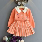 Rsslyn Cute Girls Knitted Sweater Matching Orange Skirts for Baby Girls