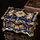 Rsslyn Rectangular Jewelry Box Blue Ornate