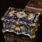 Rsslyn Rectangular Jewelry Box Blue Ornate
