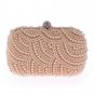 Rsslyn All Pearl Handbags for Women Pearl Evening Bags with Silver Strap
